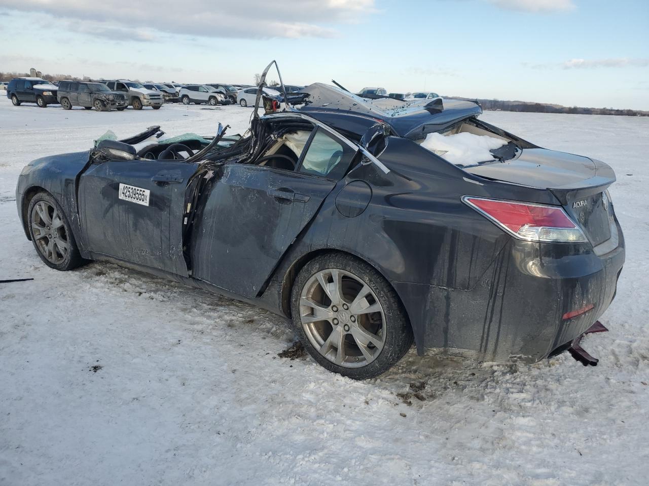 2012 Acura TL VIN 19UUA9F78CA011822 Copart auction photo, top/roof damage thumbnail 2