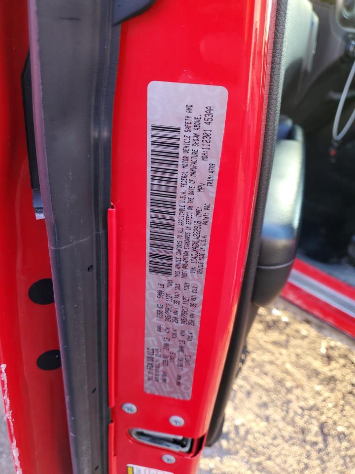 2020 Jeep Wrangler VIN 1C4GJXAGXLW222918 Copart auction photo, front end damage thumbnail 13