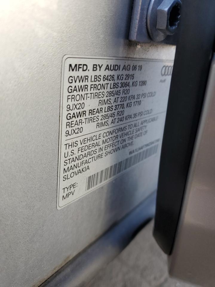 2019 Audi Q7 VIN WA1LHAF79KD047260 Copart auction photo, side / front end damage thumbnail 12