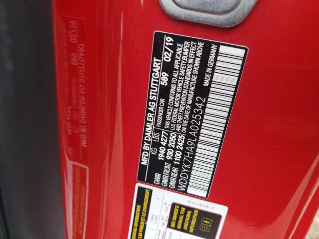 2020 Mercedes-Benz AMG GT VIN WDDYK7HA9LA025342 Copart auction photo, water/flood / mechanical damage thumbnail 12