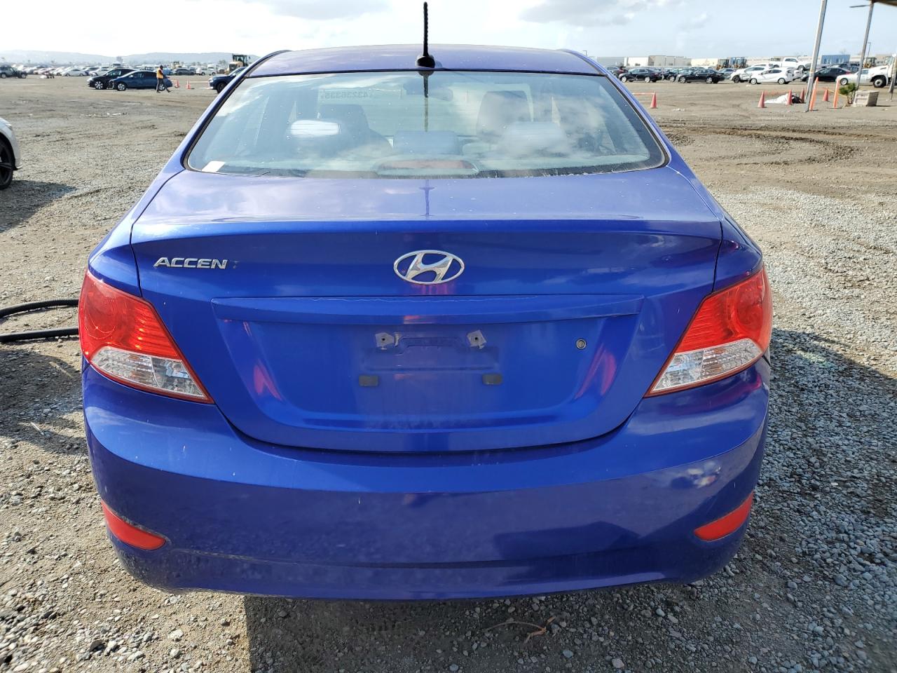 2013 Hyundai Accent VIN KMHCT4AE8DU363100 Copart auction photo, vandalism damage thumbnail 6