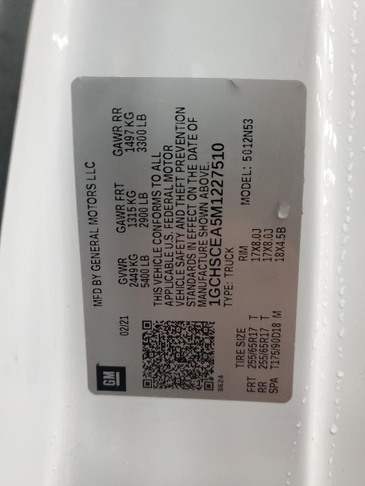 2021 Chevrolet Colorado VIN 1GCHSCEA5M1227510 Copart auction photo, side / minor dent/scratches damage thumbnail 12