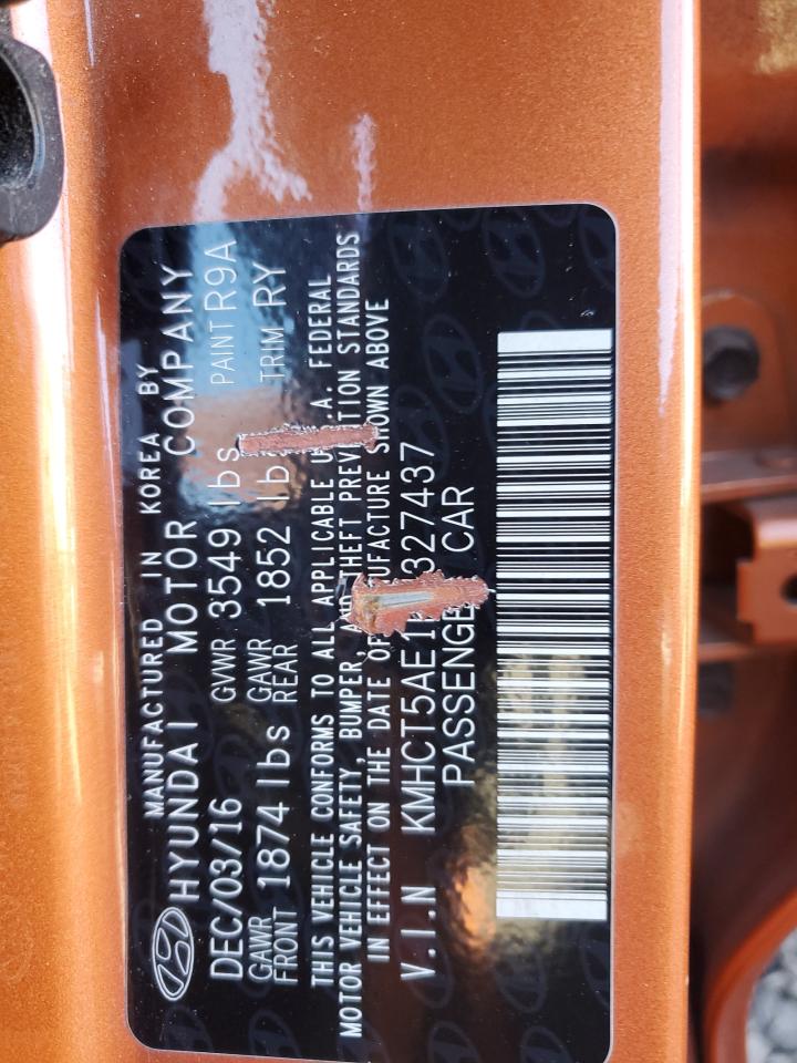 2017 Hyundai Accent VIN KMHCT5AE1HU327437 Copart auction photo, biohazard/chemical damage thumbnail 12