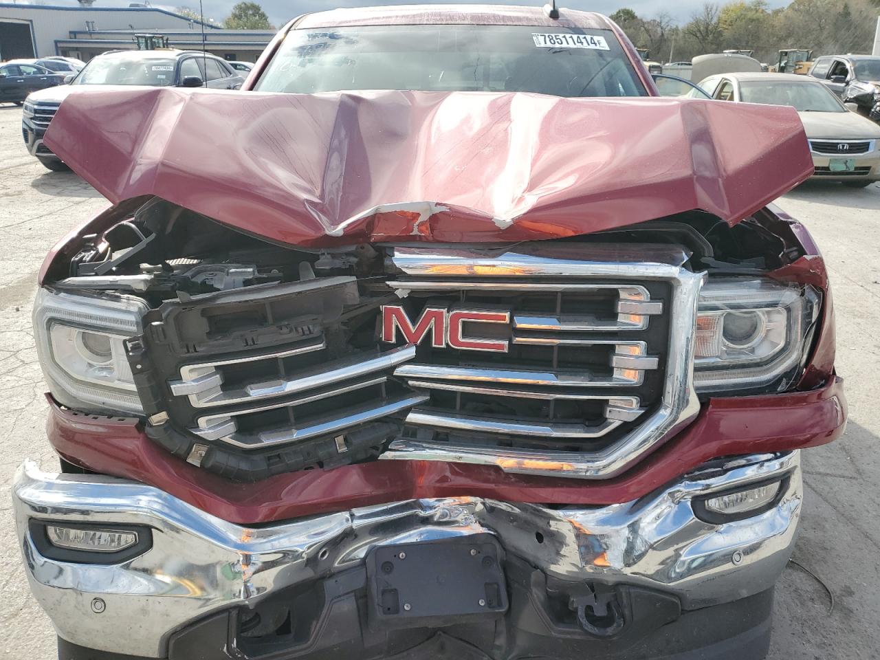 2018 GMC Sierra VIN 3GTU2NEC1JG287308 Copart auction photo, front end / side damage thumbnail 13