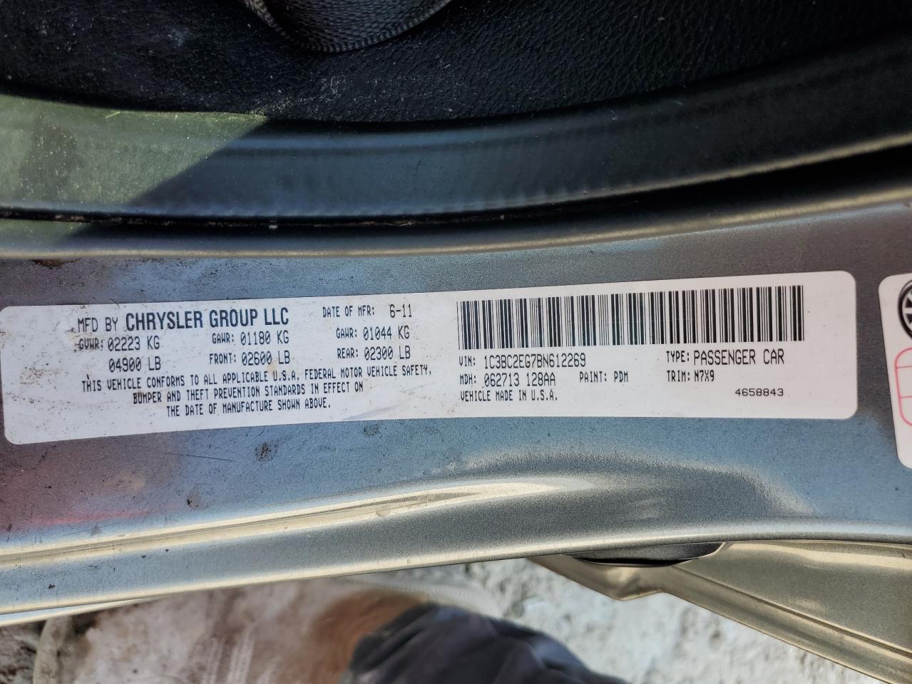 2011 Chrysler 200 VIN 1C3BC2EG7BN612269 Copart auction photo, front end damage thumbnail 13