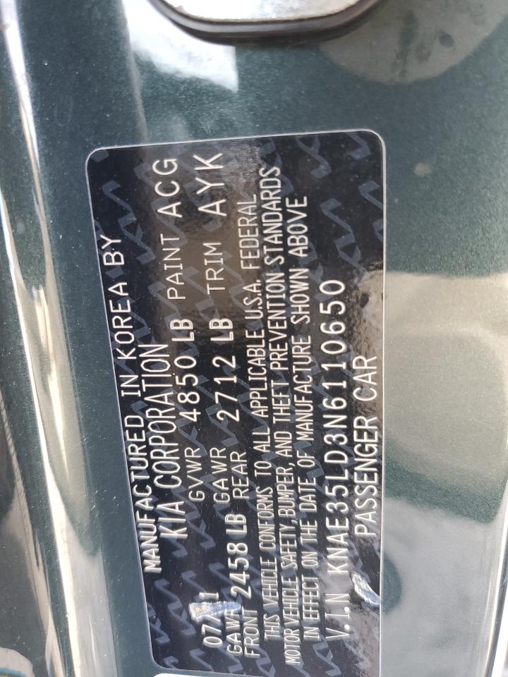 2022 KIA Stinger VIN KNAE35LD3N6110650 Copart auction photo, front end damage thumbnail 13