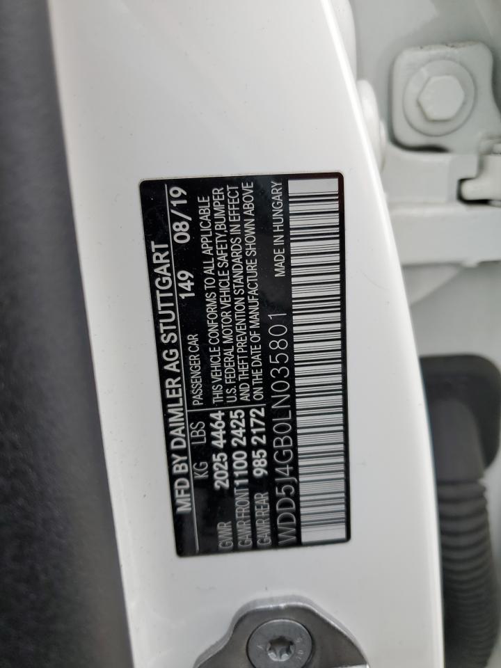 2020 Mercedes-Benz CLA-klasse VIN WDD5J4GB0LN035801 Copart auction photo, vandalism / all over damage thumbnail 12