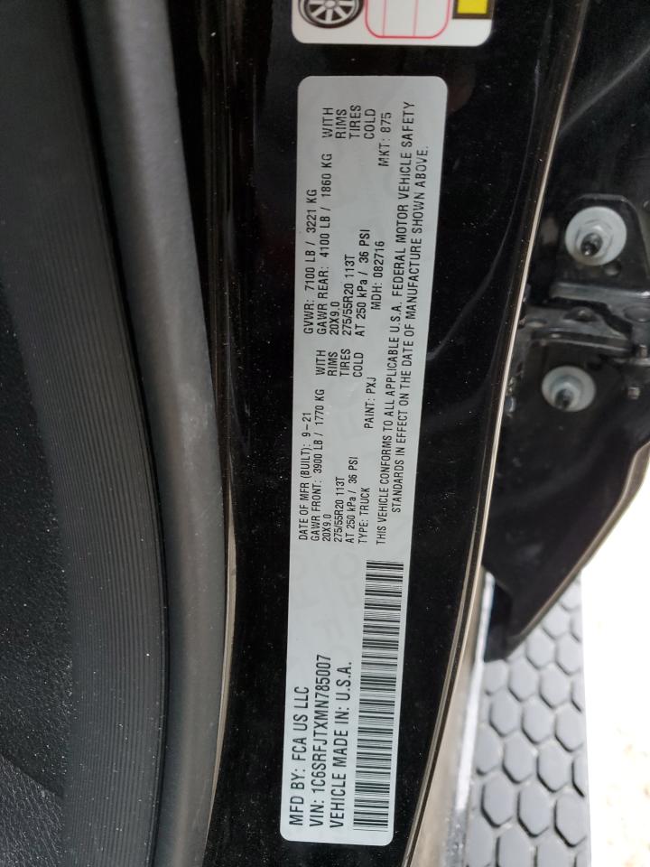 2021 RAM 1500 VIN 1C6SRFJTXMN785007 Copart auction photo, front end damage thumbnail 12