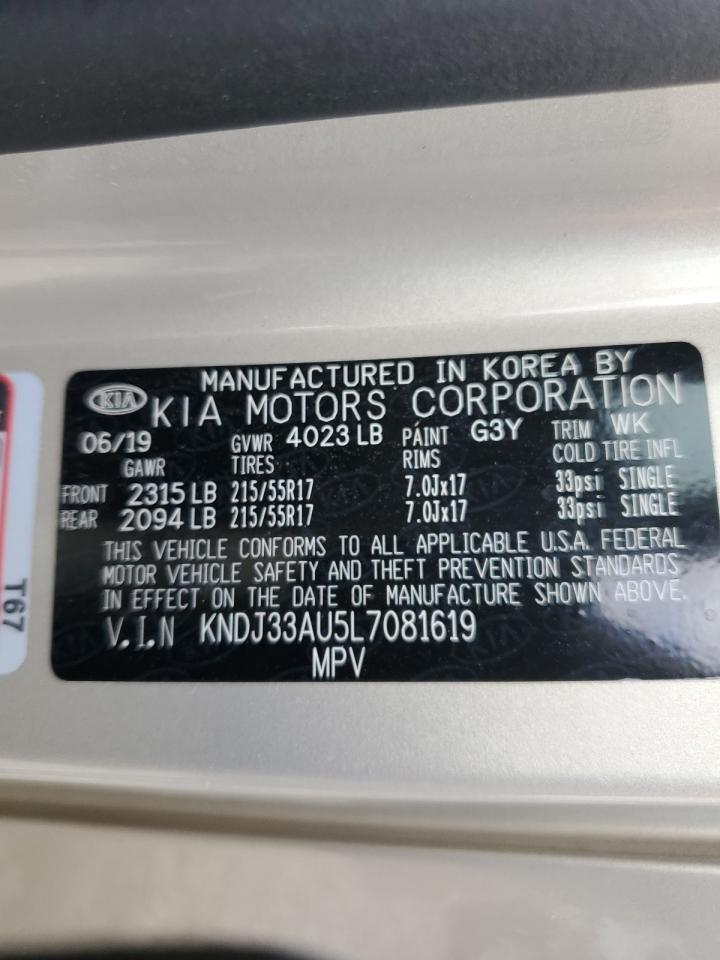 2020 KIA Soul VIN KNDJ33AU5L7081619 Copart auction photo, front end damage thumbnail 13