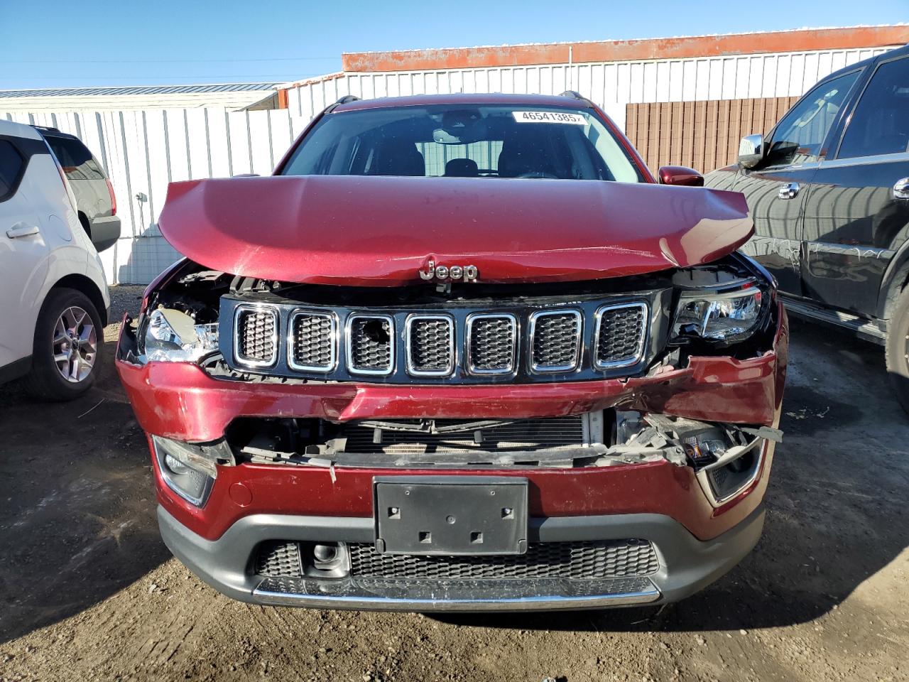 2021 Jeep Compass VIN 3C4NJCCB9MT573652 Copart auction photo, front end / side damage thumbnail 5