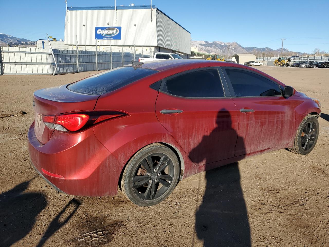 2016 Hyundai Elantra VIN 5NPDH4AE1GH696134 Copart auction photo, front end / side damage thumbnail 3
