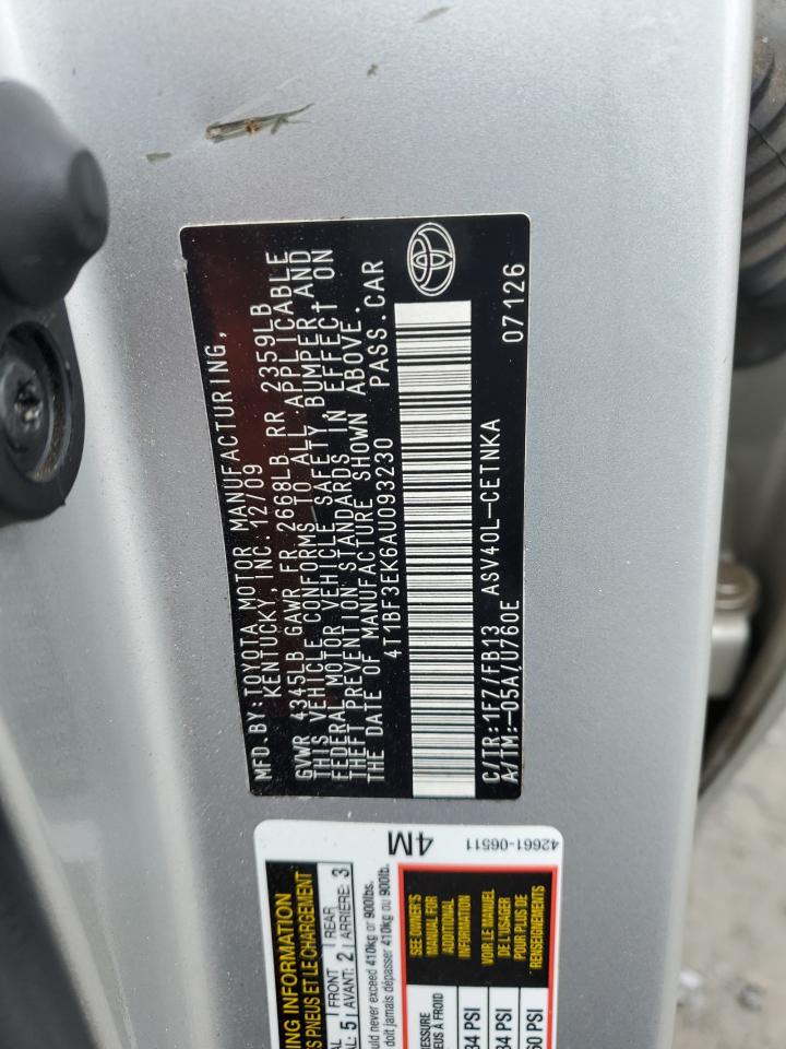 2010 Toyota Camry VIN 4T1BF3EK6AU093230 Copart auction photo, front end / minor dent/scratches damage thumbnail 12