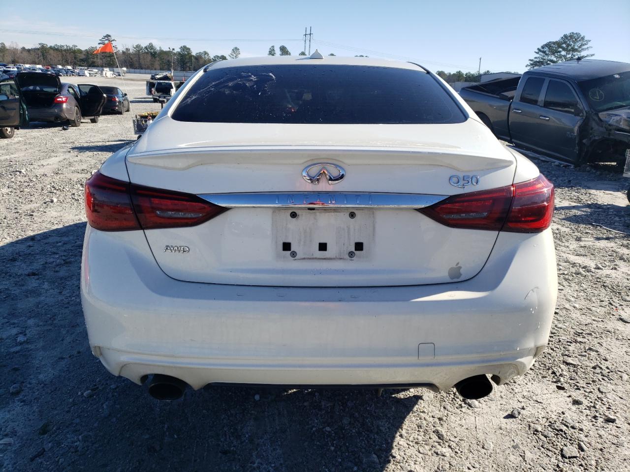 2019 Infiniti Q50 VIN JN1EV7AR7KM554549 Copart auction photo, vandalism / front end damage thumbnail 6