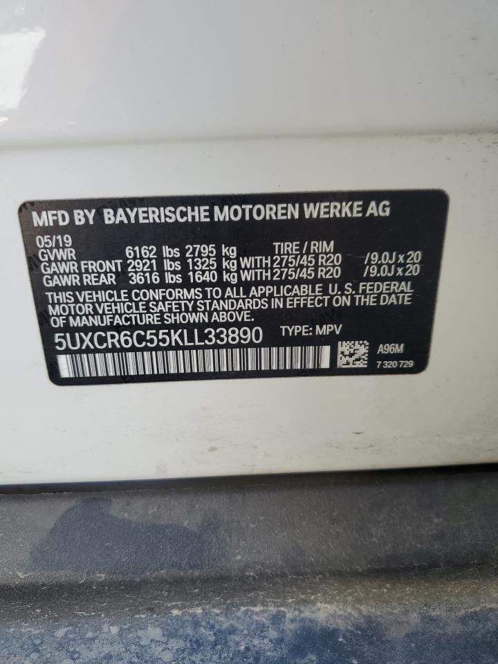 2019 BMW X5 VIN 5UXCR6C55KLL33890 Copart auction photo, front end / minor dent/scratches damage thumbnail 15