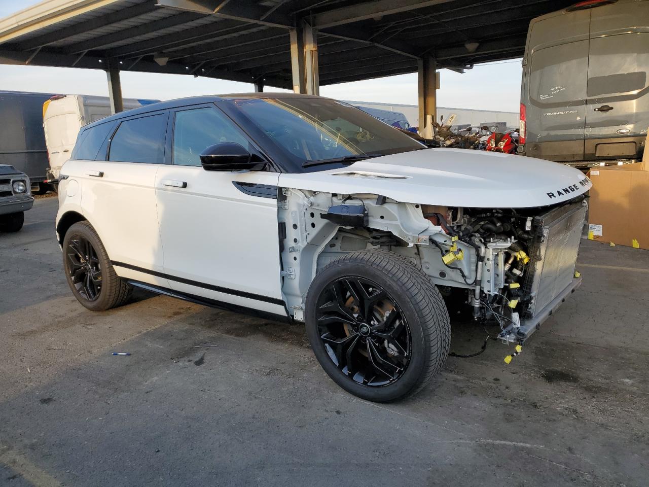 2022 Land Rover Range Rover VIN SALZL2FX5NH172072 Copart auction photo, front end / side damage thumbnail 4