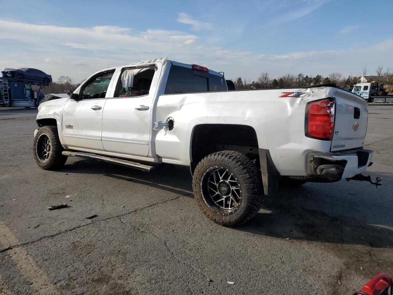 2018 Chevrolet Silverado VIN 3GCUKREC4JG156252 Copart auction photo, front end / top/roof damage thumbnail 2