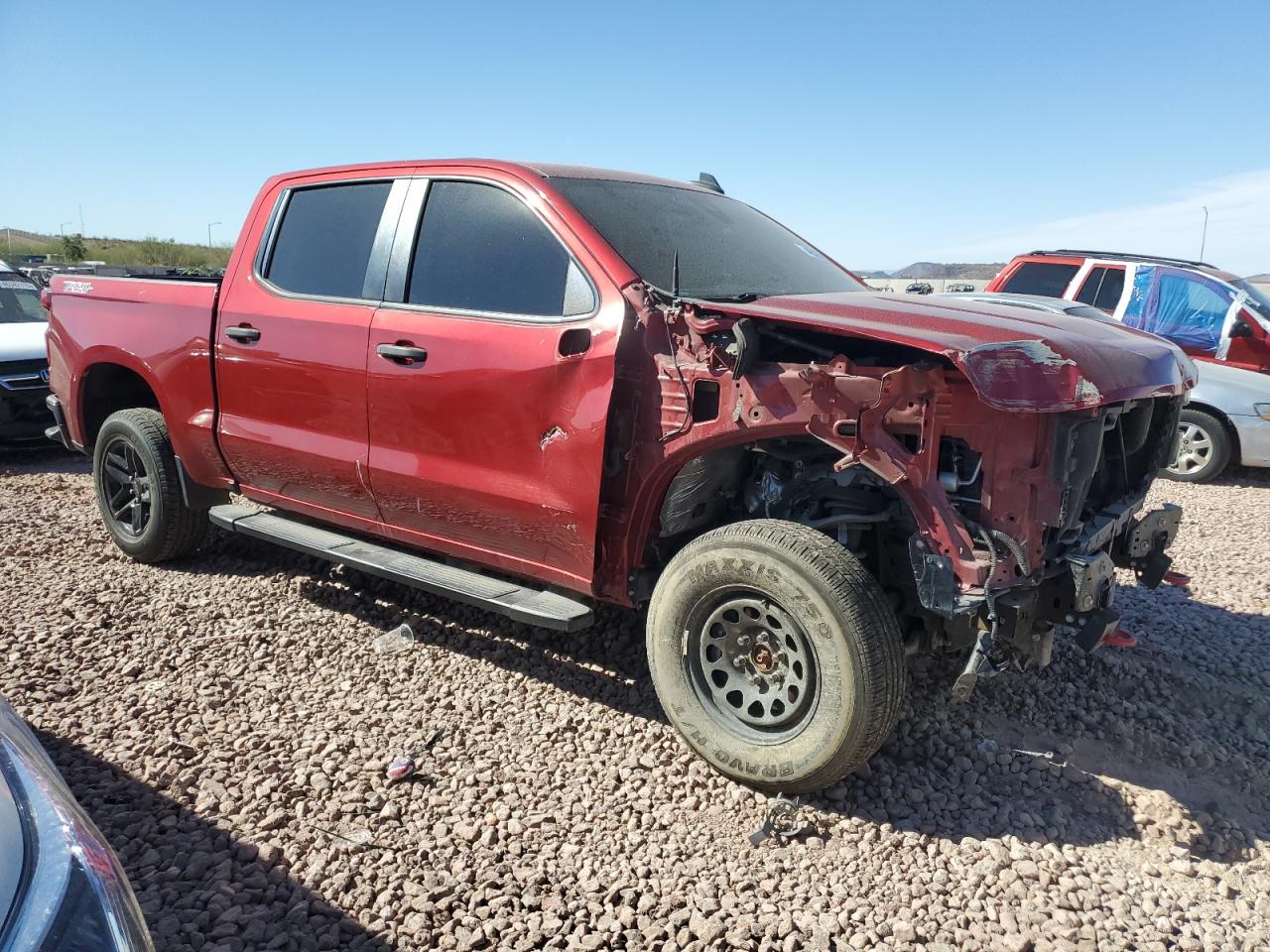 2021 Chevrolet Silverado VIN 1GCPYCEF9MZ290651 Copart auction photo, front end / side damage thumbnail 4