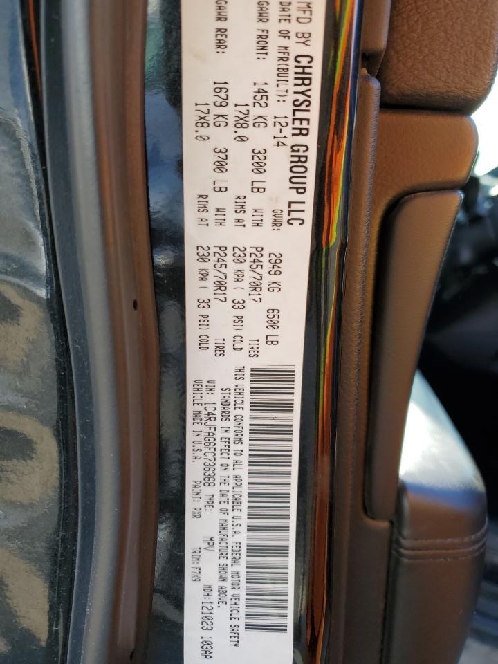 2015 Jeep Grand Cherokee VIN 1C4RJFAG6FC736368 Copart auction photo, front end damage thumbnail 13