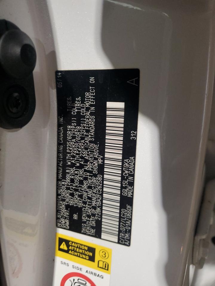 2015 Lexus RX VIN 2T2BK1BA2FC262580 Copart auction photo, front end damage thumbnail 15