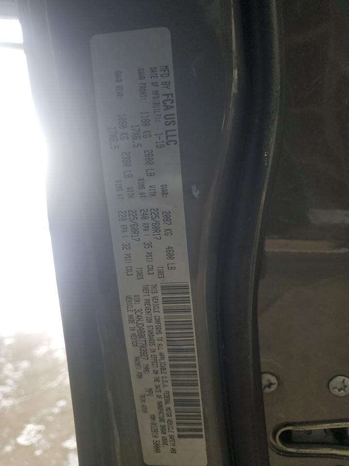 2019 Jeep Compass VIN 3C4NJDAB8KT703927 Copart auction photo, front end / side damage thumbnail 14