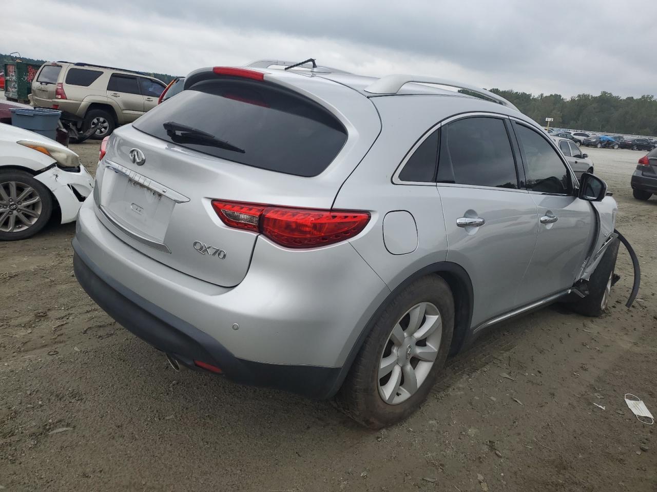 2015 Infiniti QX70 VIN JN8CS1MW0FM482664 Copart auction photo, front end damage thumbnail 3