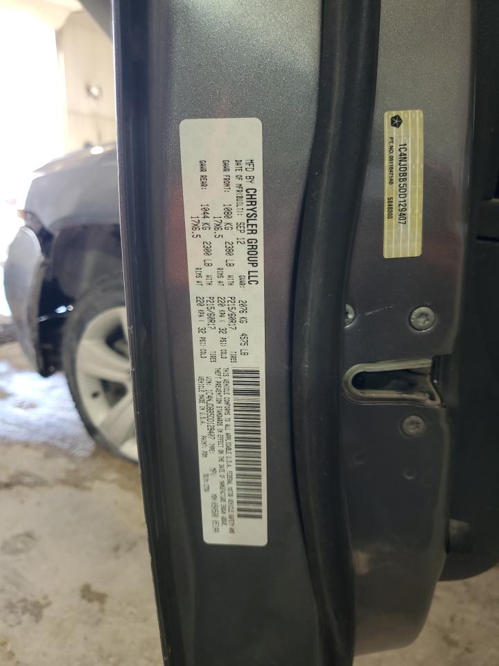 2013 Jeep Compass VIN 1C4NJDBB5DD129407 Copart auction photo, rollover damage thumbnail 13