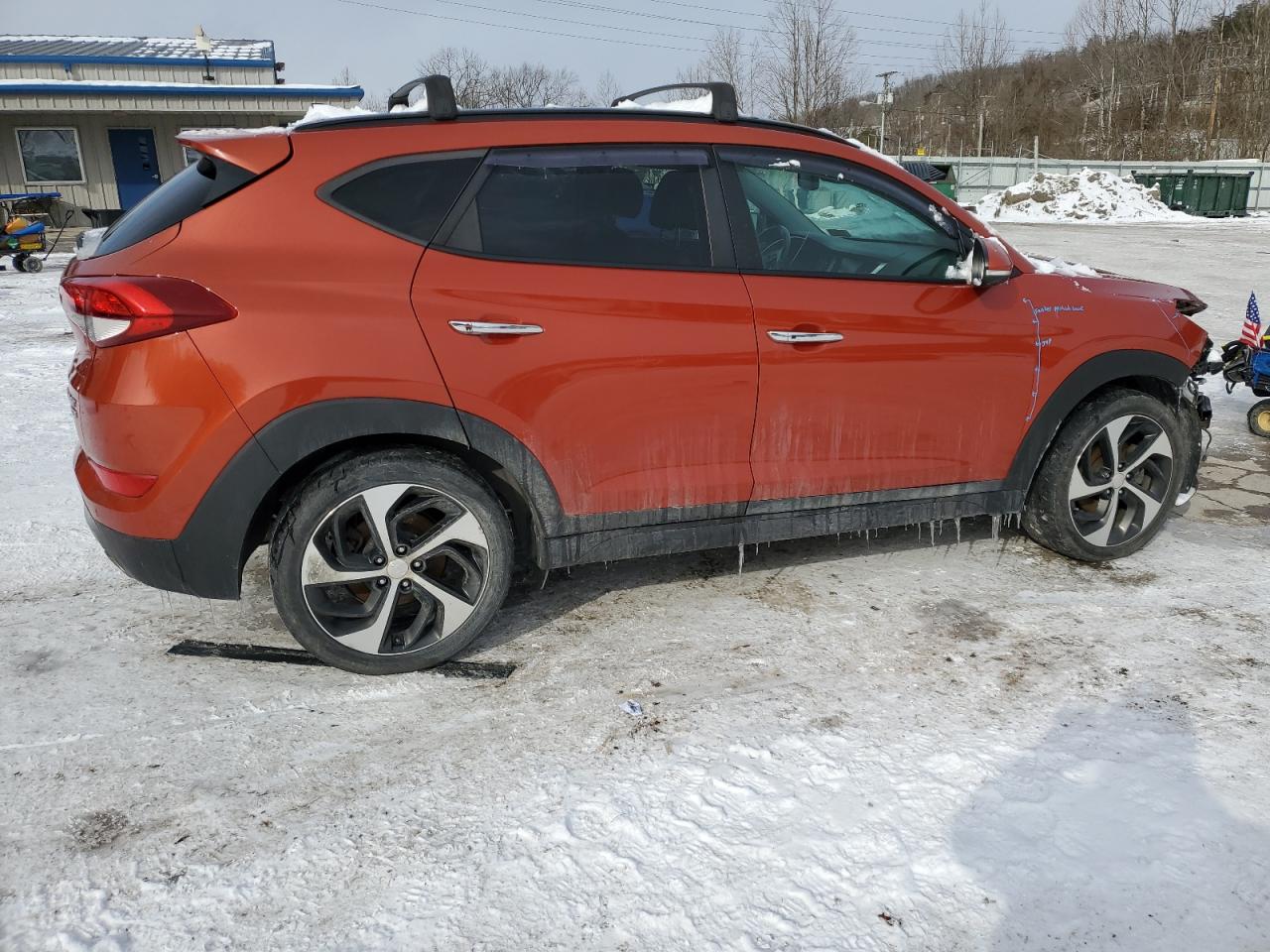 2016 Hyundai Tucson VIN KM8J3CA25GU154621 Copart auction photo, front end / side damage thumbnail 3