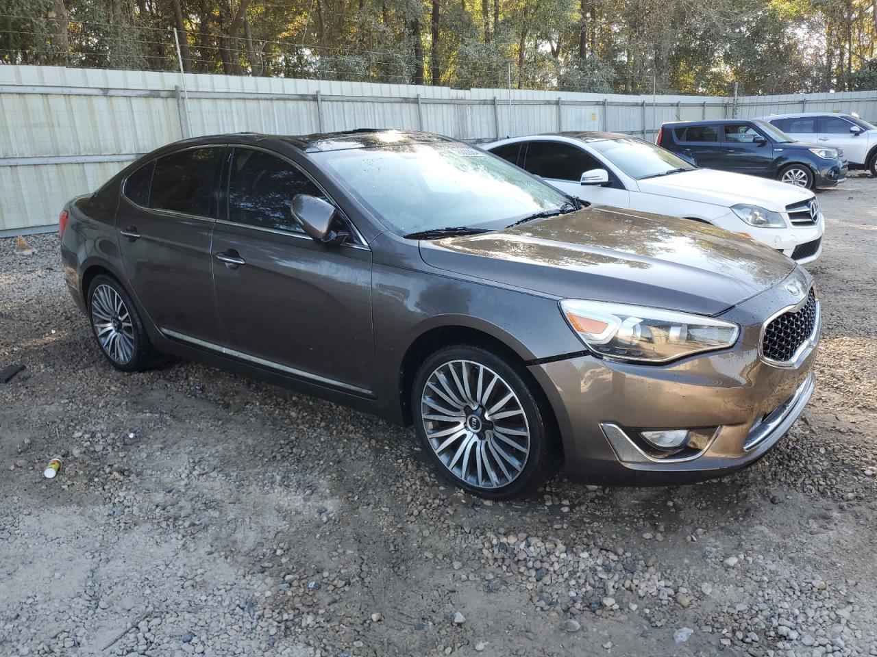 2014 KIA Cadenza VIN KNALN4D72E5127689 Copart auction photo, top/roof damage thumbnail 4