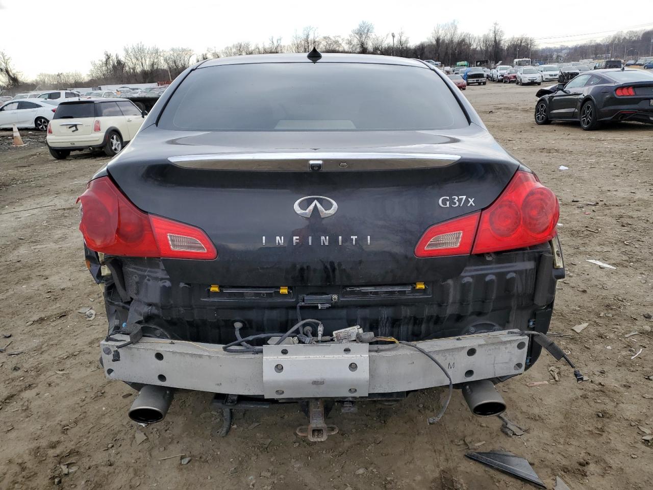 2013 Infiniti G VIN JN1CV6AR3DM758320 Copart auction photo, side / undercarriage damage thumbnail 6