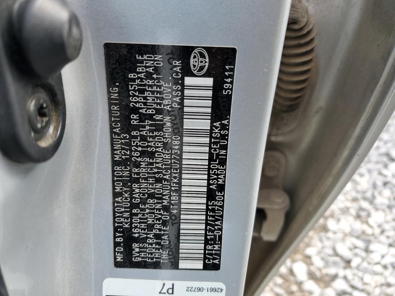 2014 Toyota Camry VIN 4T1BF1FKXEU773480 Copart auction photo, front end damage thumbnail 13