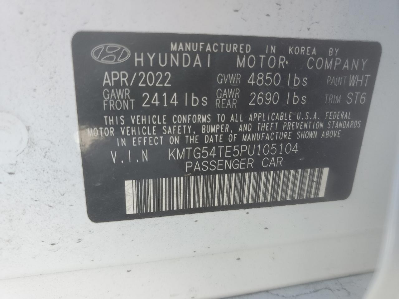 2023 Genesis G70 VIN KMTG54TE5PU105104 Copart auction photo, unknown damage thumbnail 14