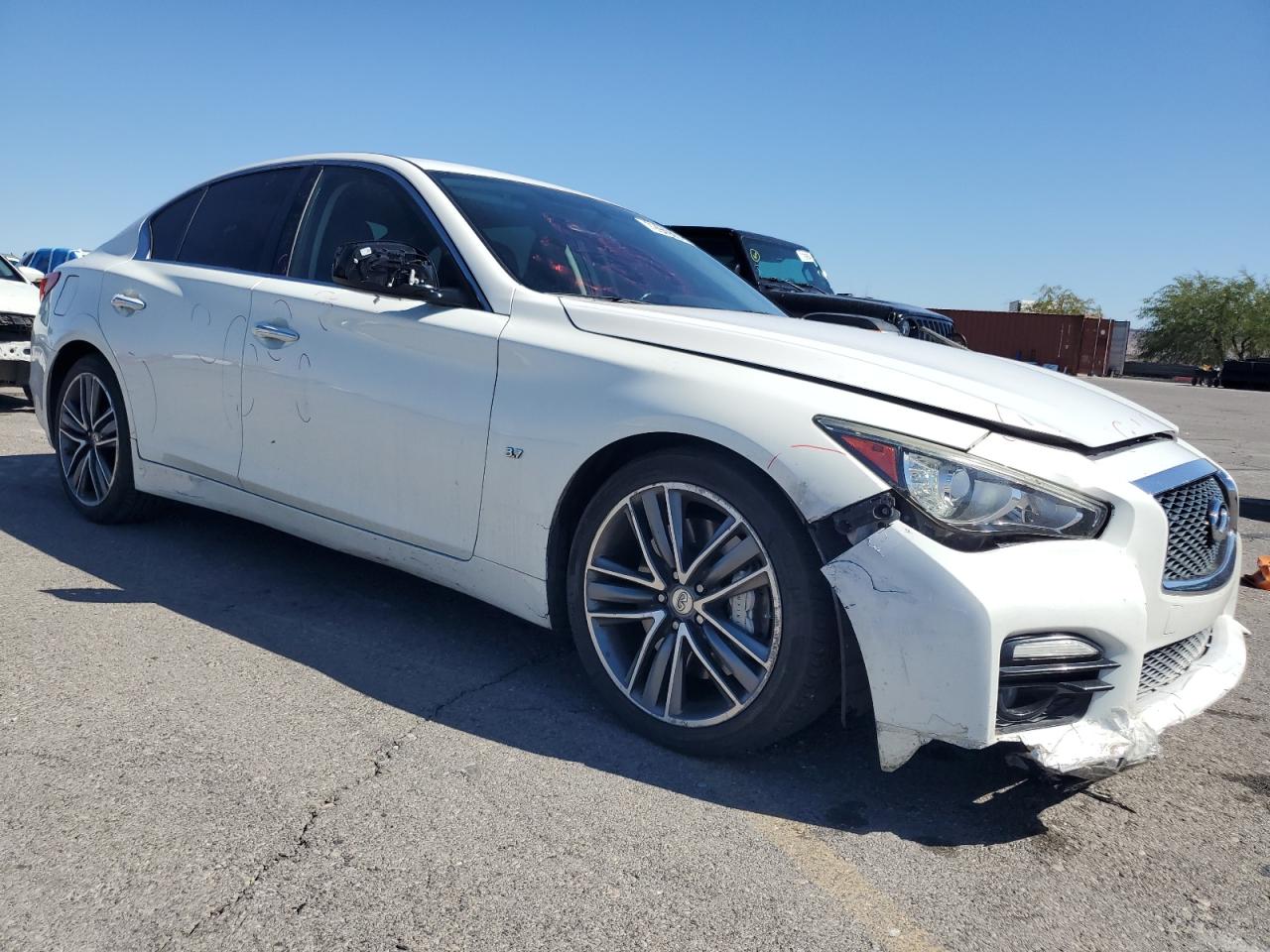 2015 Infiniti Q50 VIN JN1BV7APXFM354238 Copart auction photo, front end / rear end damage thumbnail 4