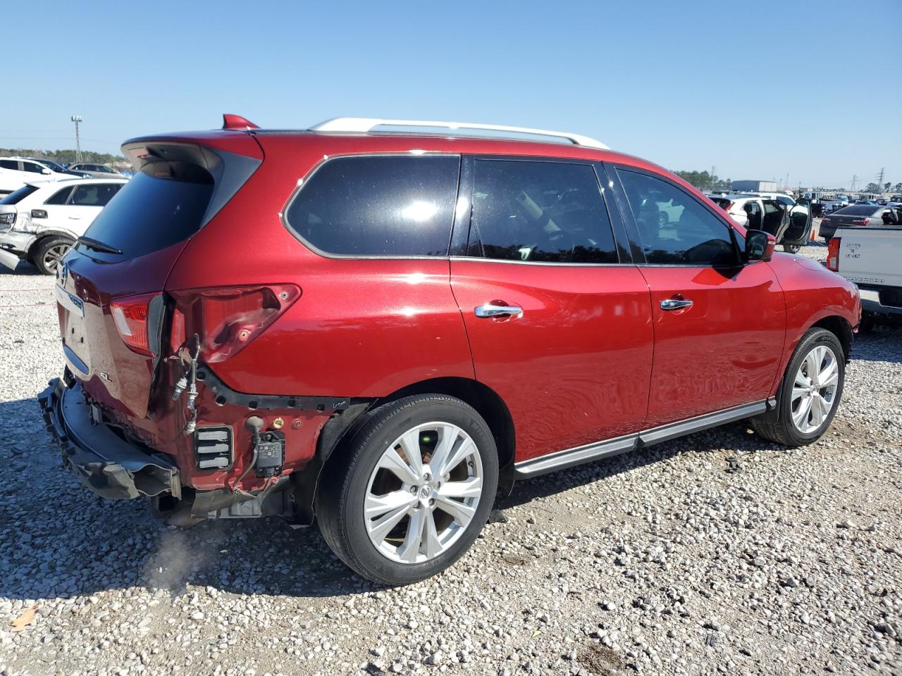 2019 Nissan Pathfinder VIN 5N1DR2MNXKC591847 Copart auction photo, front end / rear end damage thumbnail 3