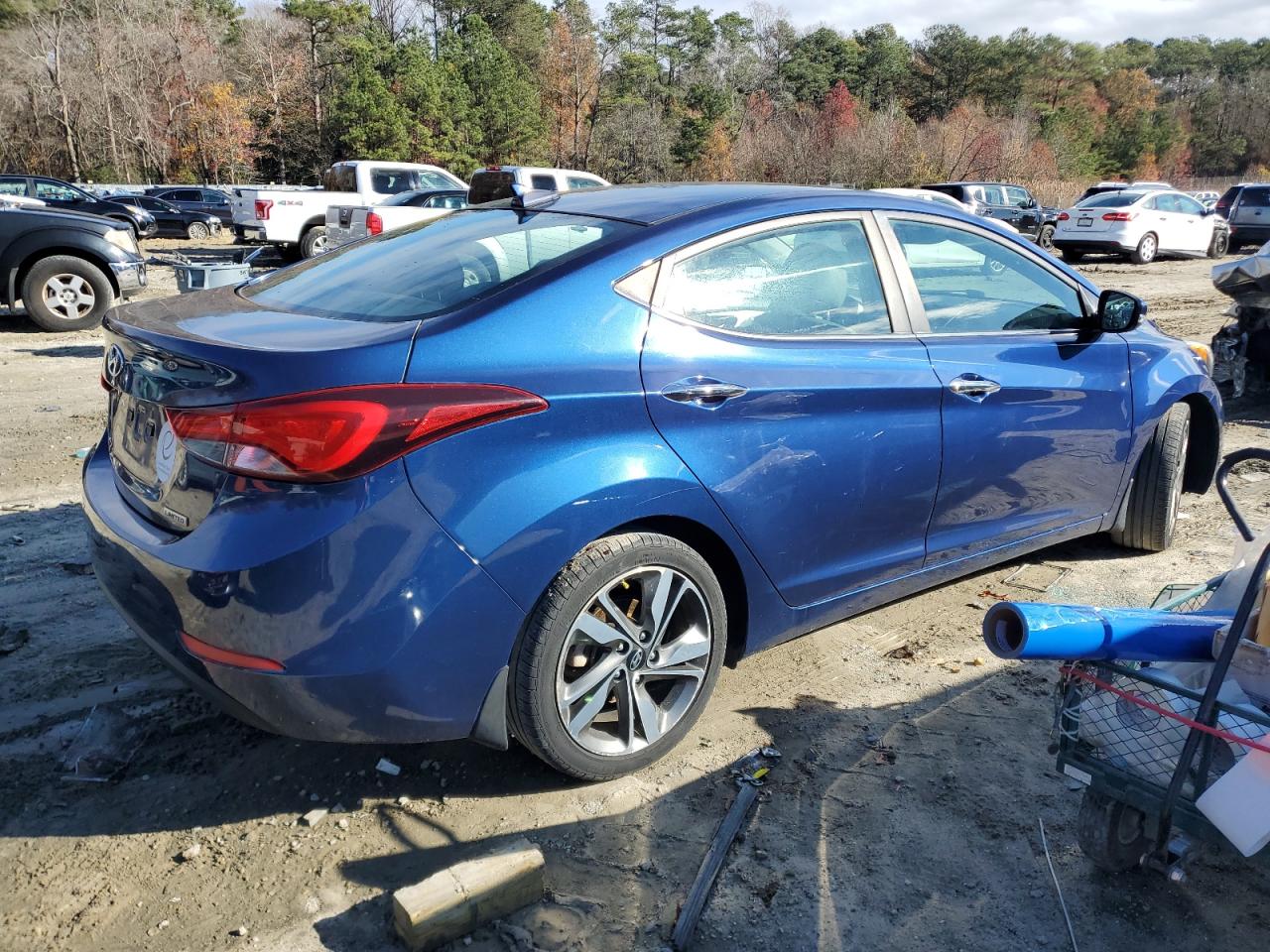 2015 Hyundai Elantra VIN 5NPDH4AE9FH591100 Copart auction photo, side / mechanical damage thumbnail 3