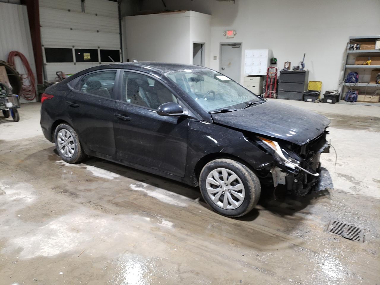2019 Hyundai Accent VIN 3KPC24A3XKE058182 Copart auction photo, front end / side damage thumbnail 4