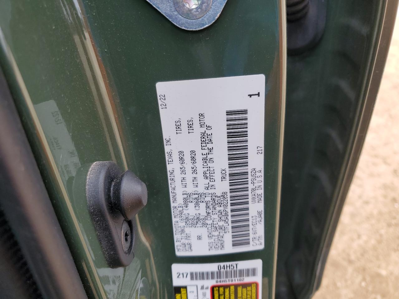 2023 Toyota Tundra VIN 5TFLA5AB6PX022058 Copart auction photo, all over / mechanical damage thumbnail 13