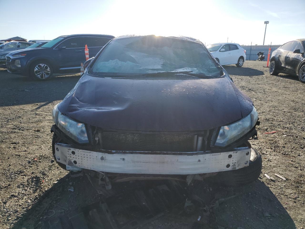 2015 Honda Civic VIN 2HGFB2F56FH534855 Copart auction photo, front end / top/roof damage thumbnail 5