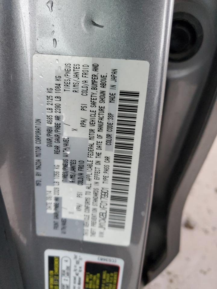 2015 Mazda 5 VIN JM1CW2BLXF0179901 Copart auction photo, rear end damage thumbnail 12