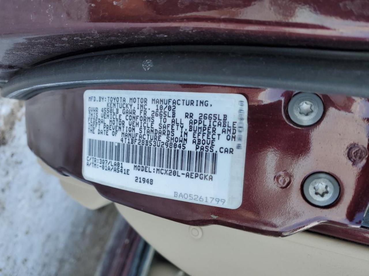 2003 Toyota Avalon VIN 4T1BF28B53U298045 Copart auction photo, front end damage thumbnail 14