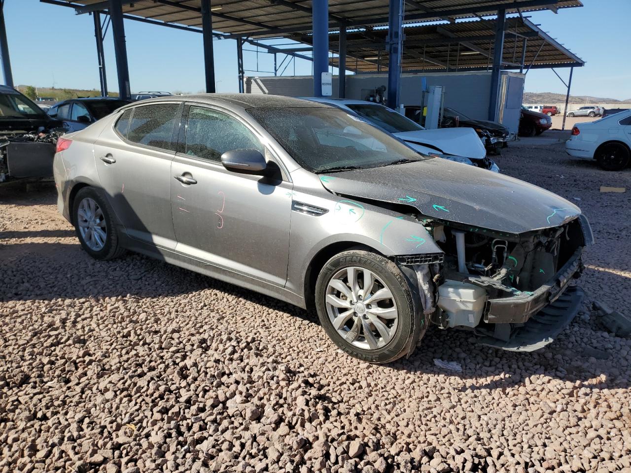 2015 KIA Optima VIN 5XXGN4A71FG491494 Copart auction photo, front end damage thumbnail 4