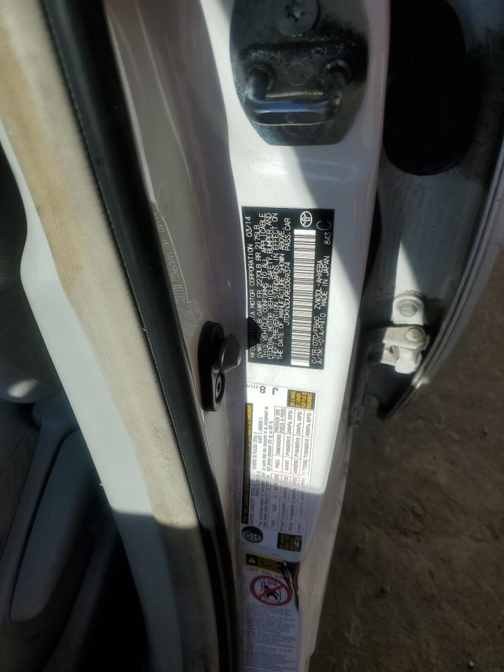 2014 Toyota Prius VIN JTDKN3DU9E0369374 Copart auction photo, front end damage thumbnail 12