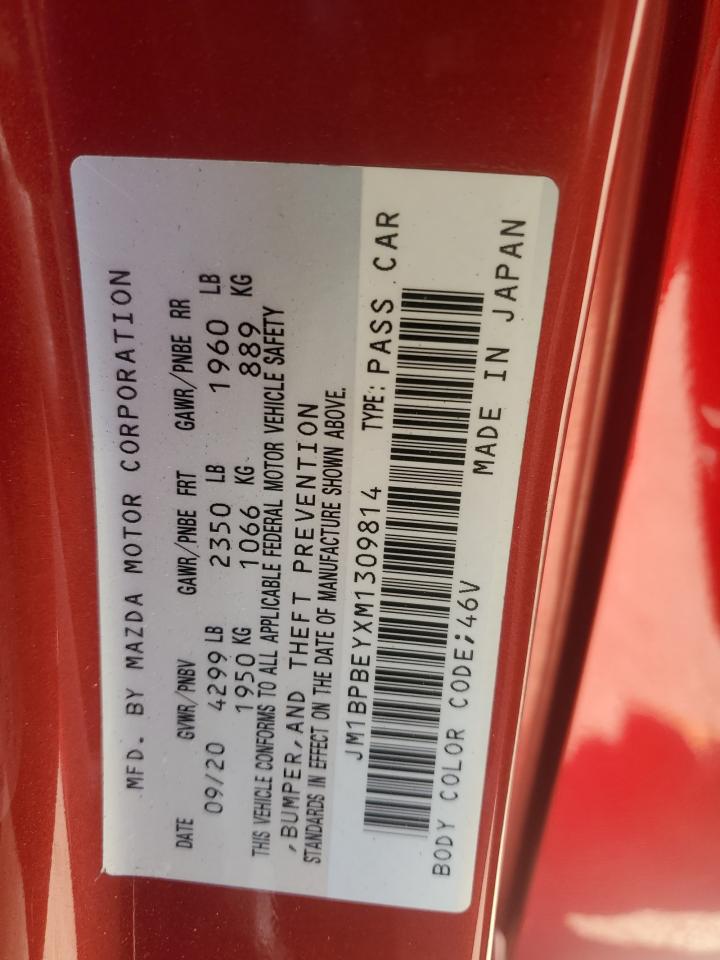 2021 Mazda 3 VIN JM1BPBEYXM1309814 Copart auction photo, front end damage thumbnail 14