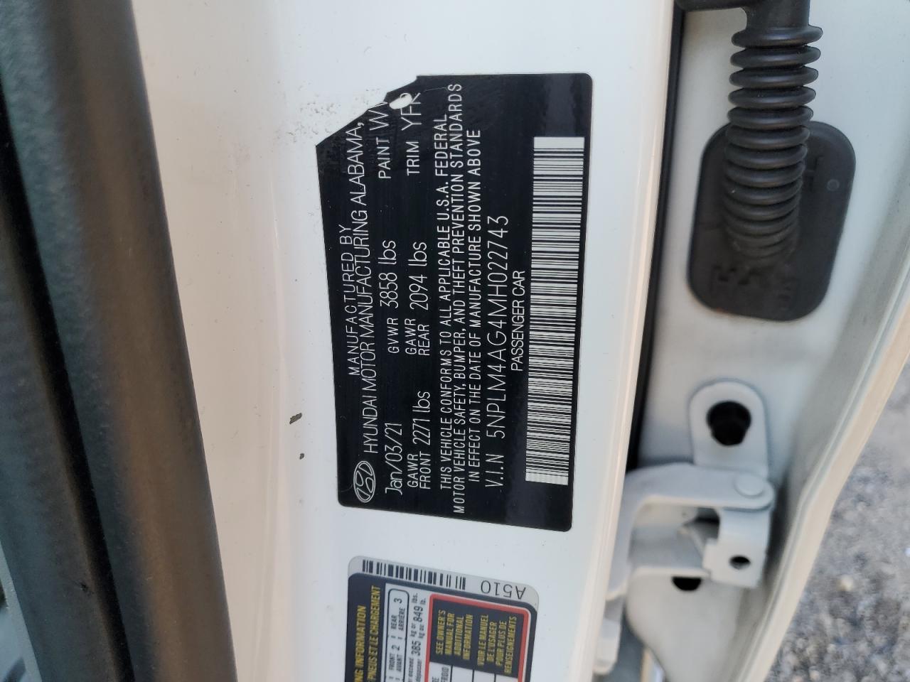 2021 Hyundai Elantra VIN 5NPLM4AG4MH022743 Copart auction photo, front end damage thumbnail 13