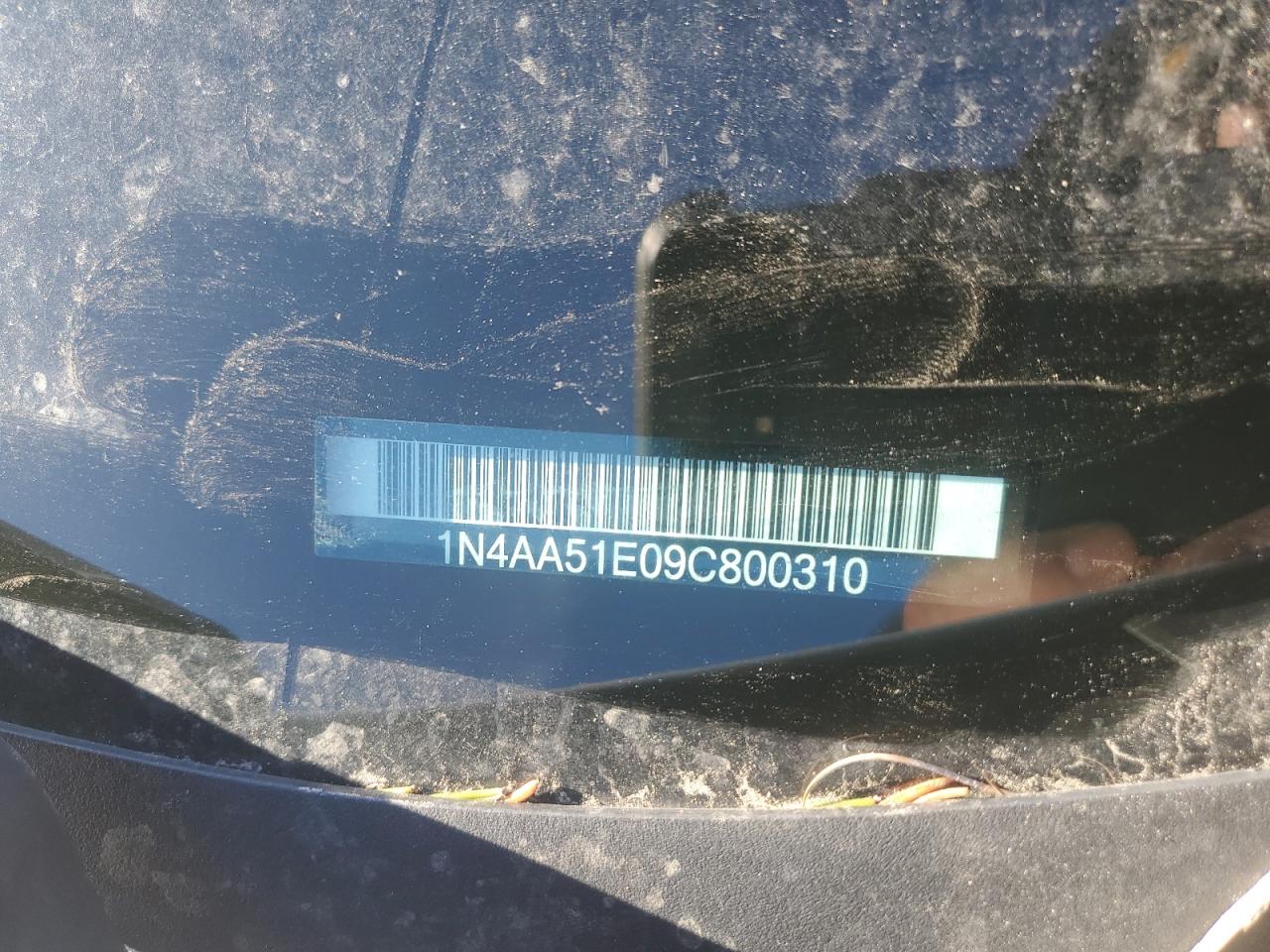 2009 Nissan Maxima VIN 1N4AA51E09C800310 Copart auction photo, side / rear end damage thumbnail 12
