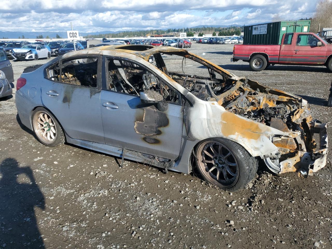 2016 Subaru WRX VIN JF1VA1E65G8821943 Copart auction photo, burn damage thumbnail 4