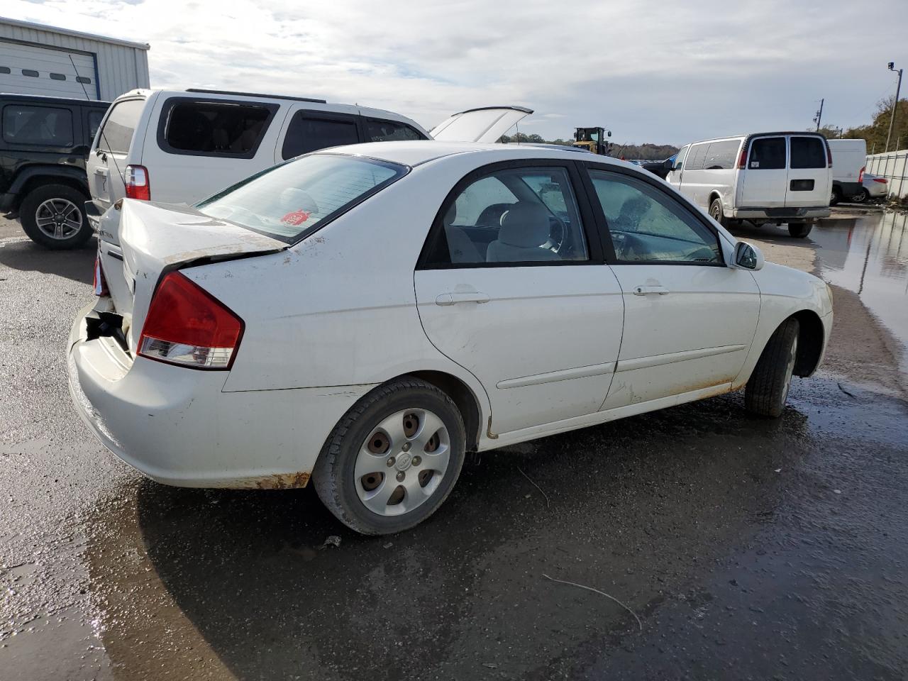 2007 KIA Spectra VIN KNAFE121875474196 Copart auction photo, rear end damage thumbnail 3