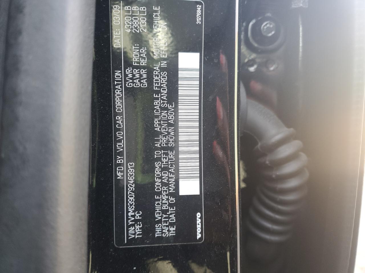2009 Volvo S40 VIN YV1MS390792463913 Copart auction photo, all over damage thumbnail 13