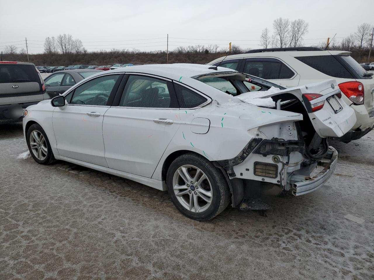 2018 Ford Fusion VIN 3FA6P0HD3JR230362 Copart auction photo, rear end damage thumbnail 2
