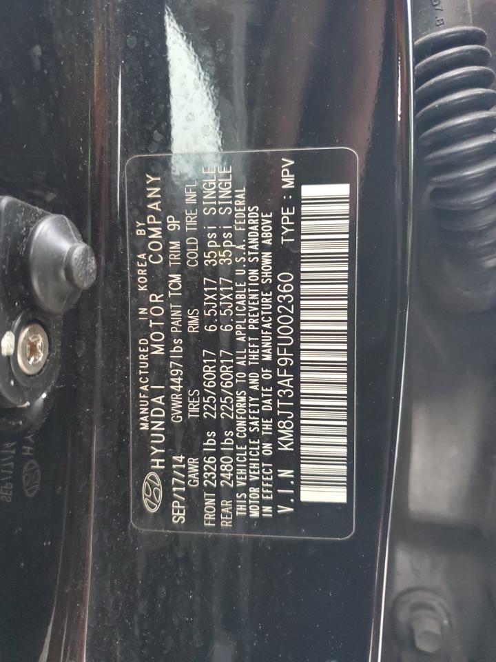 2015 Hyundai Tucson VIN KM8JT3AF9FU002360 Copart auction photo, side damage thumbnail 13