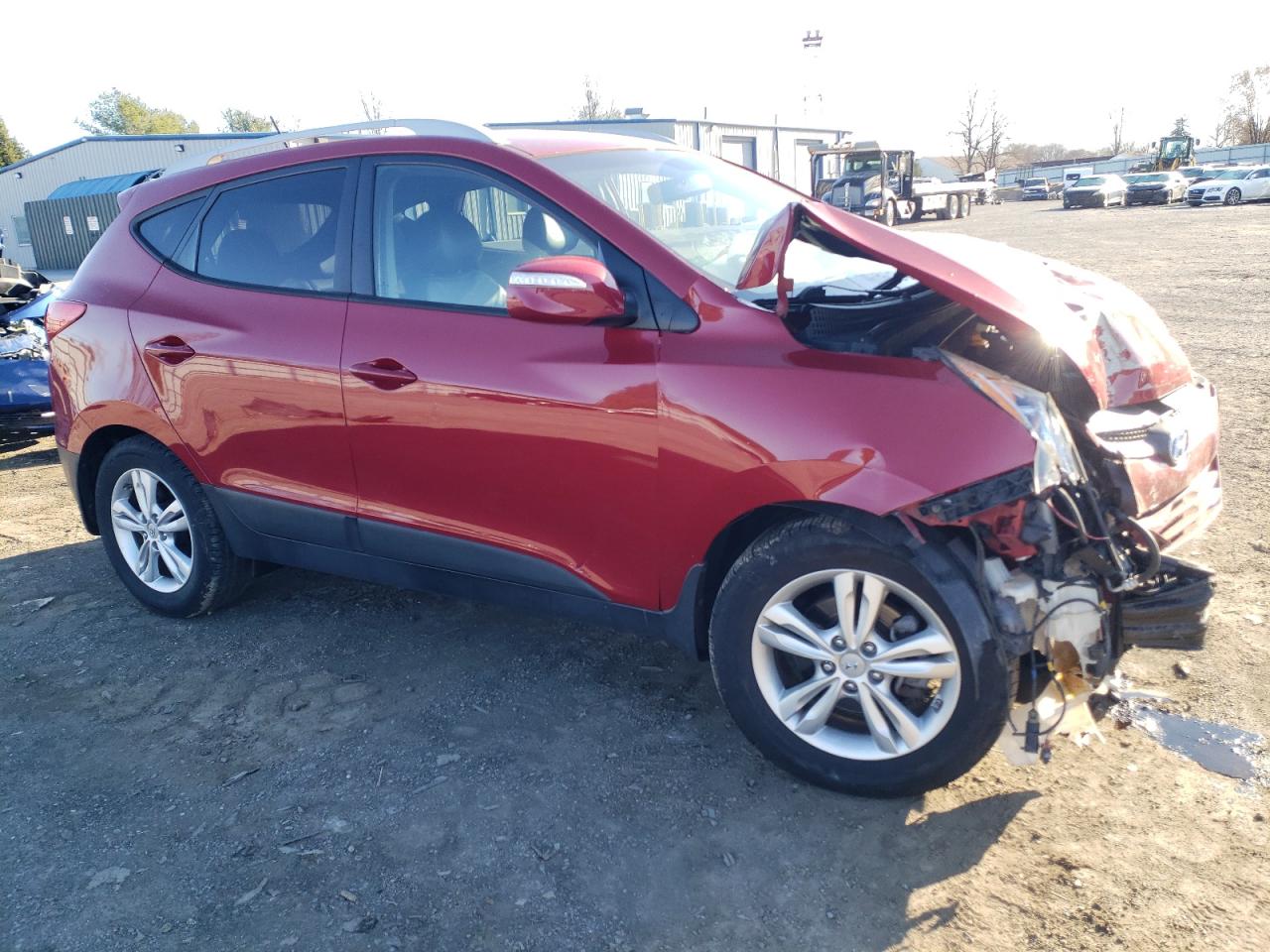 2013 Hyundai Tucson VIN KM8JU3AC2DU706836 Copart auction photo, front end / side damage thumbnail 4